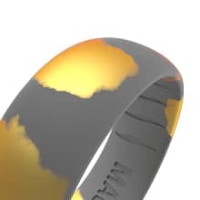Details gold grey marble women classic silicone ring men flexible and breathable safe ring.