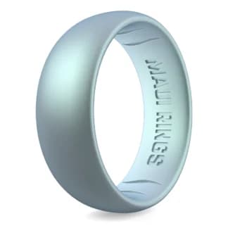 Metallic blue diamond classic silicone ring men engagement rings for men.