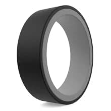 Double-sided two tone silicone ring for men back, grey safe mens rings.