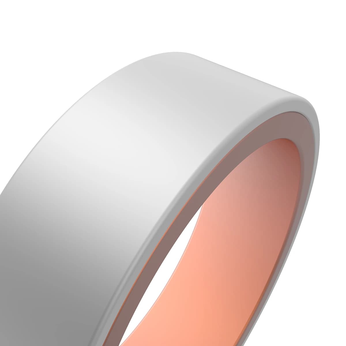 Fashionable reversible two tone silicone ring for women silver, rose gold functional alternative women's rings.