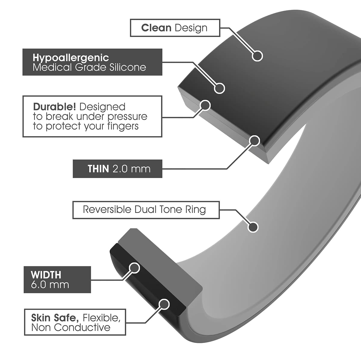 Flexible reversible ring offering two unique styles in one - switchable design for added versatility