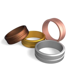 Marriage sport silicone ring women engagement rings for her alternative set of 4 bronze, gold, rose gold, silver.